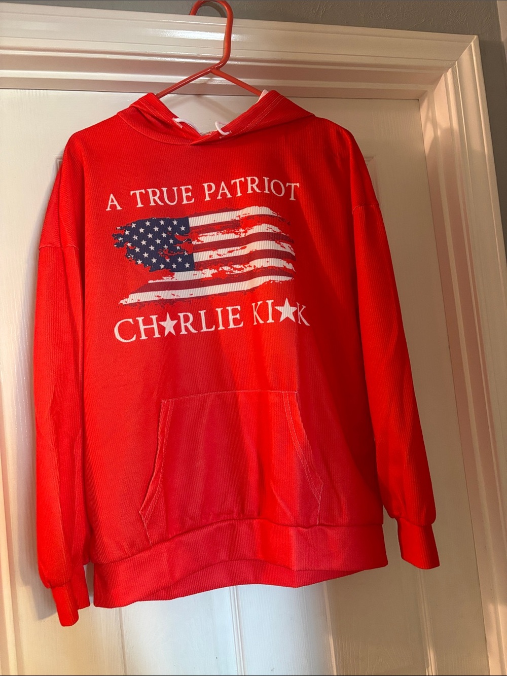 Charlie K! Red 'A True Patriot' Flag Hoodie